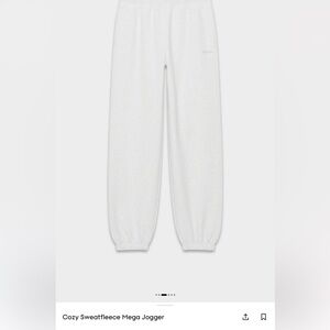 Aritzia Cozy Sweatfleece Mega Jogger in Heather Cloud White